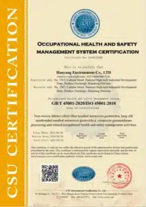 Certificado para la fabricación de geomembranas de HDPE