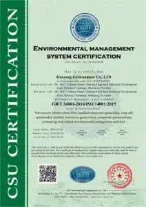 Certificado para la fabricación de geomembranas de HDPE