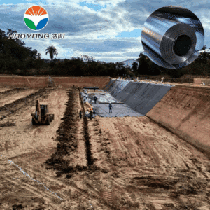 Aplicación de la geomembrana HDPE de 1,5 mm