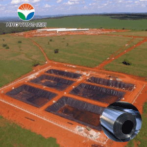 Instalación de geomembranas de HDPE en pilas de lixiviación minera