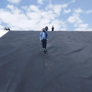 HDPE geomembrane liner used in landfill bottom liner system